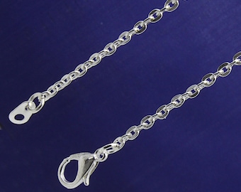 A Pack of 10 Silver Plated Fine Trace Chains. 2mm Wide. 16", 18", 20" or 24"