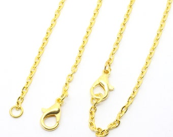 A Pack of 10 Gold Plated Fine Trace Chains. 2mm Wide