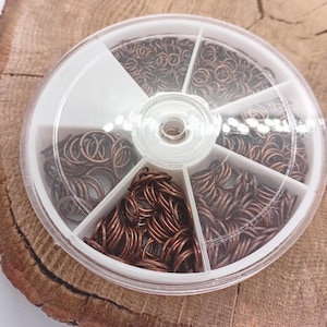 Antique Copper Plated Jump Rings assorted sizes 4mm-10mm 480+ rings