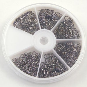 Gunmetal Black Plated Jump Rings assorted sizes 4mm - 10mm approz 500 rings