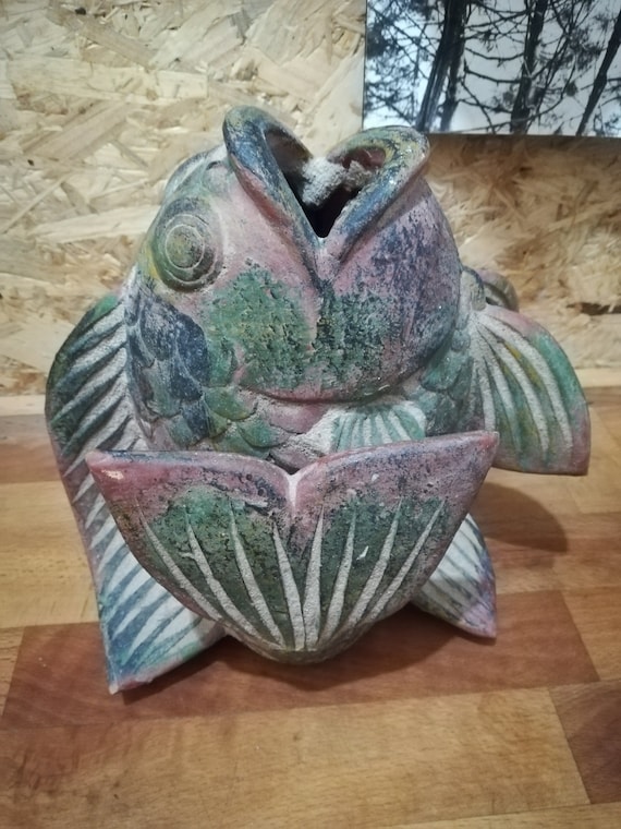 FISH SHAPED POTTERY Vase/Pichet poisson en poterie Art Etsy