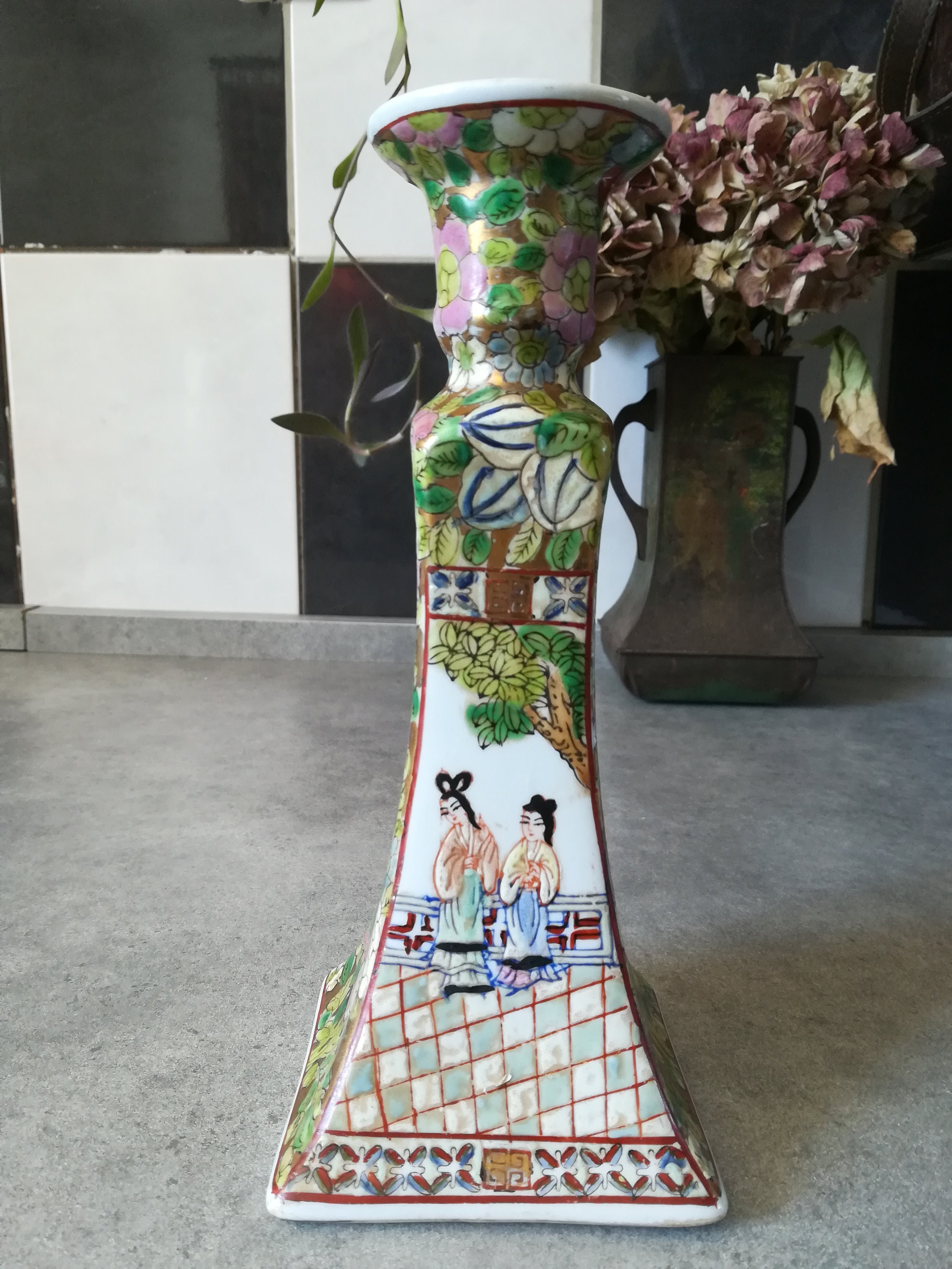 Chinese Candle Older, Ancien Bougeoire Chinois, 1960