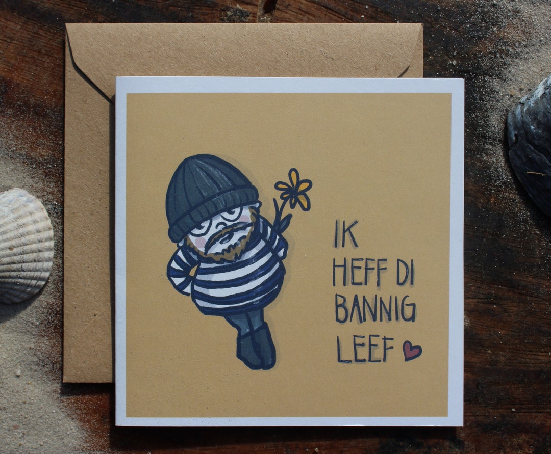 Postkarte Ich liebe dich Plattdeutsch Etsy.de