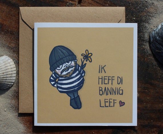 Postkarte Ich liebe dich Plattdeutsch Etsy.de