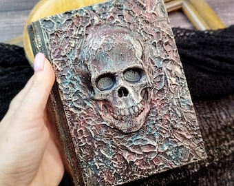 Grimoire Journal With Skull, Gothic Journal 4x6, Horror
