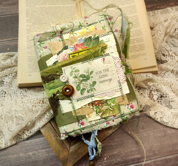 本物の Botanical Floral Herb Journal, Junk Journal Handmade Book アート・デザイン・音楽