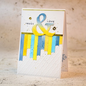 Cartão de felicitações com envelope grosso, Cartão de felicitações em camadas 3D pré-fabricado, Cartão de felicitações em branco com flores, Abraços e amor, Tema ucraniano