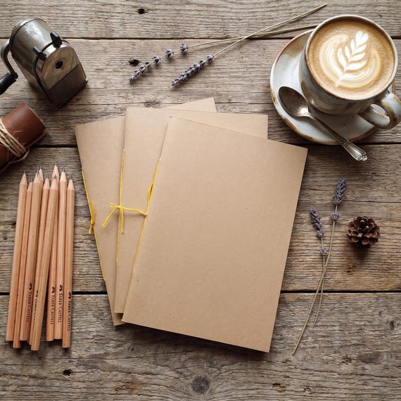 Handmade Journal Refill Paper: Eco Paper Journals, Blank Sketchbook Pages, Junk Journaling, 3 Notebooks