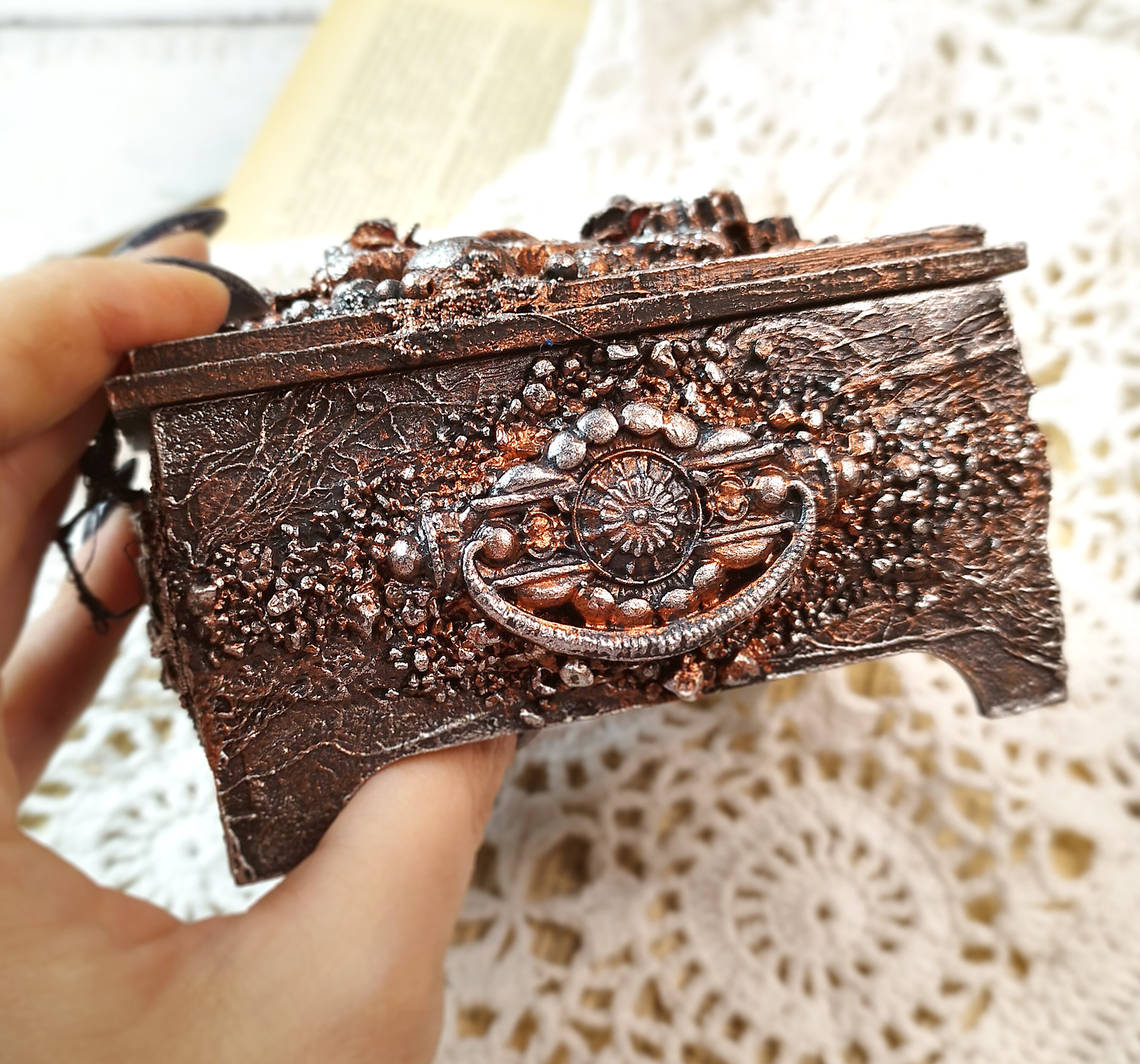 Mystery Box, Small Mythical Trinket Jewelry Box, Miniature Casket