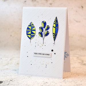 Cartão de felicitações com um envelope grosso de artesanato, Cartão de felicitações em camadas 3D pré-fabricado, Folhas de cartão de felicitações em branco, Você é tão gentil, Tema ucraniano