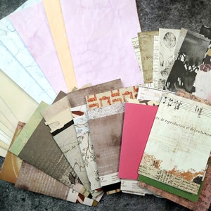 Junk journal ephemera scrapbook kit, sheets for handmade journals A6, Blank pages Junk journal supplies, Antique paper, do it yourself