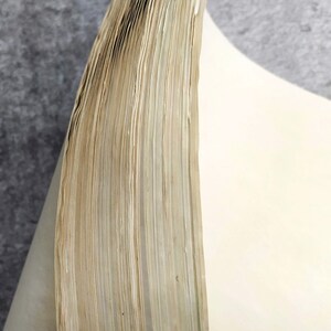 Close-up of the edge of a thick stack of paper, showing the pages fanned out and the texture of the paper.