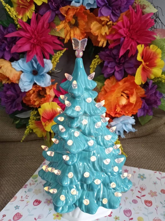 Aqua ceramic christmas tree Clearance