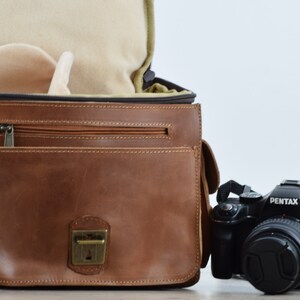 Leather camera bag,Camera bag,DSLR camera bag,Men's leather bag,Shoulder bag,Leather shoulder bag,Crossbody bag,Unisex leather bag,men's bag image 2