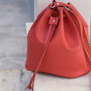 leather bucket bag,soft leather bag,gift for her,womens leather bag,leather shoulder bag,leather pouch bag,leather cross bag,bucket bag