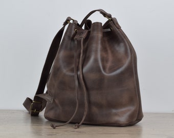 leather bucket bag,leather bag women,bucket bag,gift for her,womens leather bag,leather shoulder bag,leather pouch bag,leather cross bag