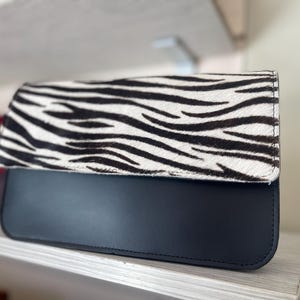 Umhängetasche aus Leder,Damen Ledertasche,Rindsleder-auf Tasche,Umhängetasche Damen,Geschenk für Sie,Leder Zebra Print Tasche Frauen, Cross Bag