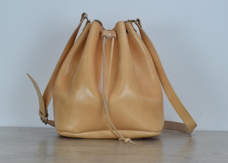Leather Bucket bag,leather bag women,Bucket bag,Gift for her,Womens leather bag,Leather shoulder bag,Leather pouch bag,leather cross bag image 8