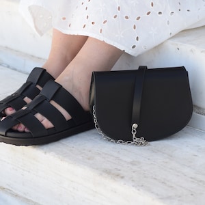 leather mules,leather flats,handmade mules,leather slides,open heel shoes,summer shoes,greek leather sandals,womens sandals,black mules