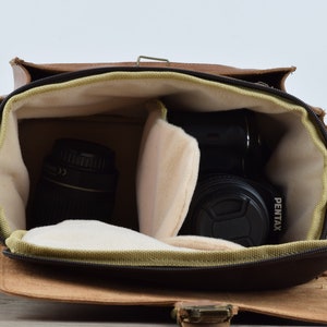 Leather camera bag,Camera bag,DSLR camera bag,Men's leather bag,Shoulder bag,Leather shoulder bag,Crossbody bag,Unisex leather bag,men's bag image 10