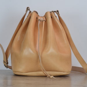 Leather Bucket bag,leather bag women,Bucket bag,Gift for her,Womens leather bag,Leather shoulder bag,Leather pouch bag,leather cross bag image 3