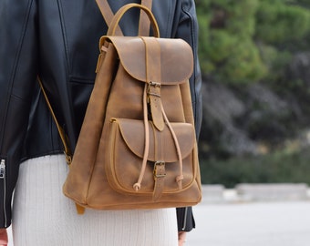 Leather backpack,handmade backpack,leather rucksuck,handmade rucksuck,travel bag,gift for her,Urban backpack,College bag,womens backpack