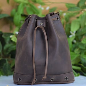 Bolso de cuero tipo cubo, bolso bohemio de cuero para mujer, regalo para ella, bolso de cuero para mujer, bolso de hombro de cuero, bolso tipo cartera de cuero, bolso cruzado de cuero, bolso boho