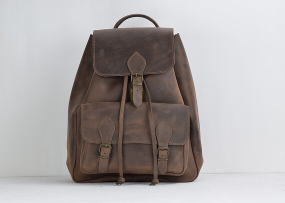 Backpack Purse, Vintage Large Vegan Leather Backpack Purse For Travel —  Pesann.com