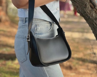 Bolso bandolera de piel, bolso de piel para mujer, bolso de piel, minibolso de piel, regalo para ella, bolso de piel para mujer, bolso de mano de piel, bolso baguette de piel