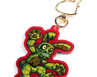 Plushtrap Acrylic Double-Sided Keychain - Five Nights at Freddy&#39;s 4 Inspired Keychain with Rabbit Keyring