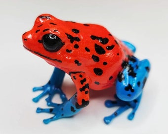 Strawberry Poison Dart Frog- Hand painted Resin Frog Figurine