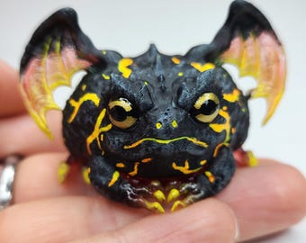 Lava Frogoyle Gargoyle &quot;Balfrog&quot; Rain Frog Figure - Hand Painted Resin Frog - Multiple Sizes