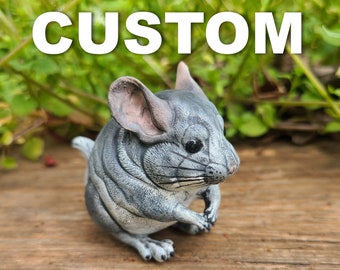 Custom Chinchilla Figure - Based on your Photo - Hand Painted Resin