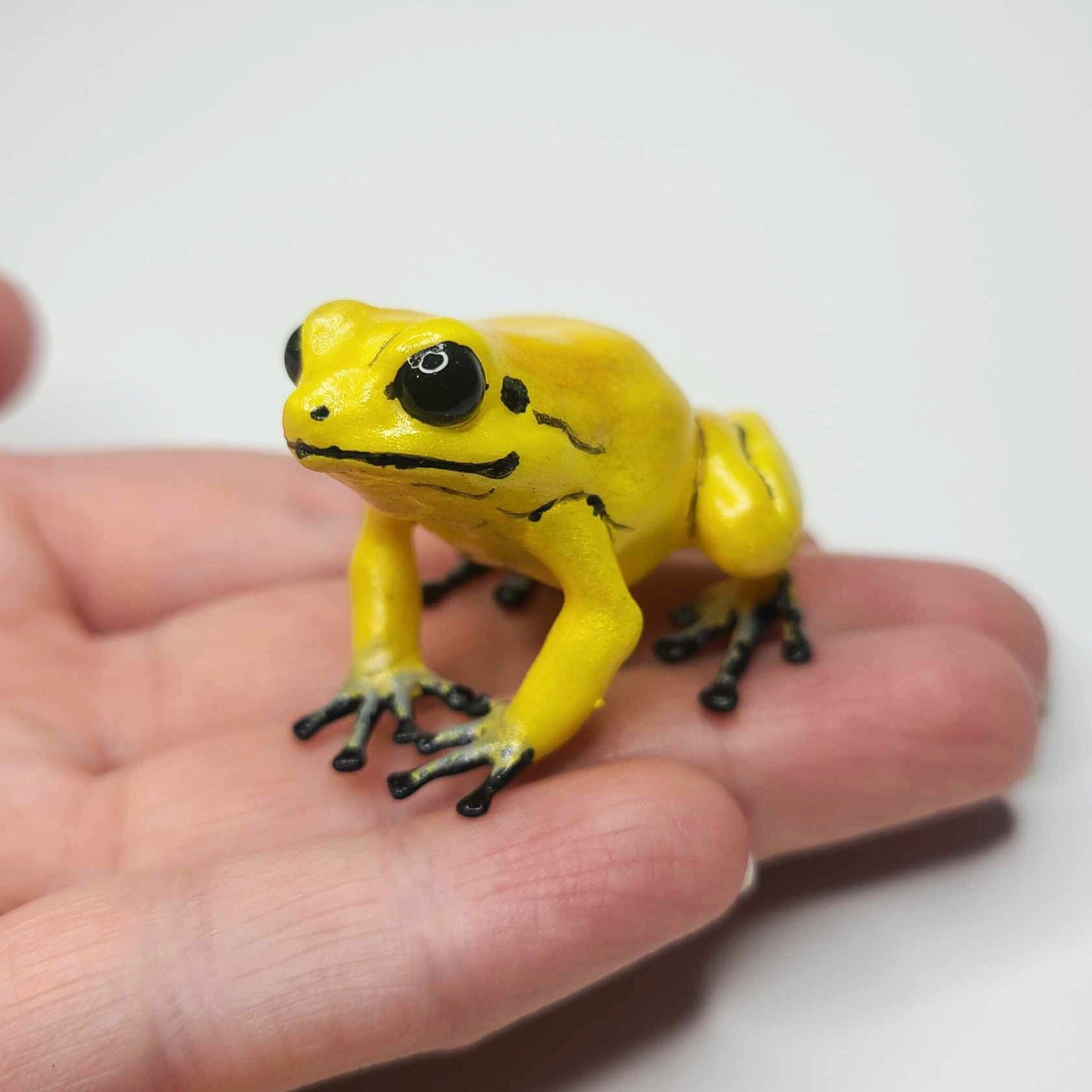 ゴールデンダートフロッグ - 手描き樹脂製カエルの置物 - Etsy 日本