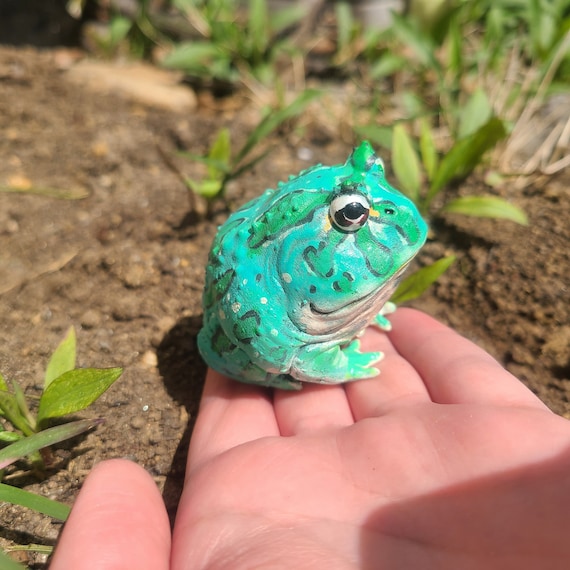 Buy Samurai Blue Pacman Frog Figure Realistic Handpainted Resin