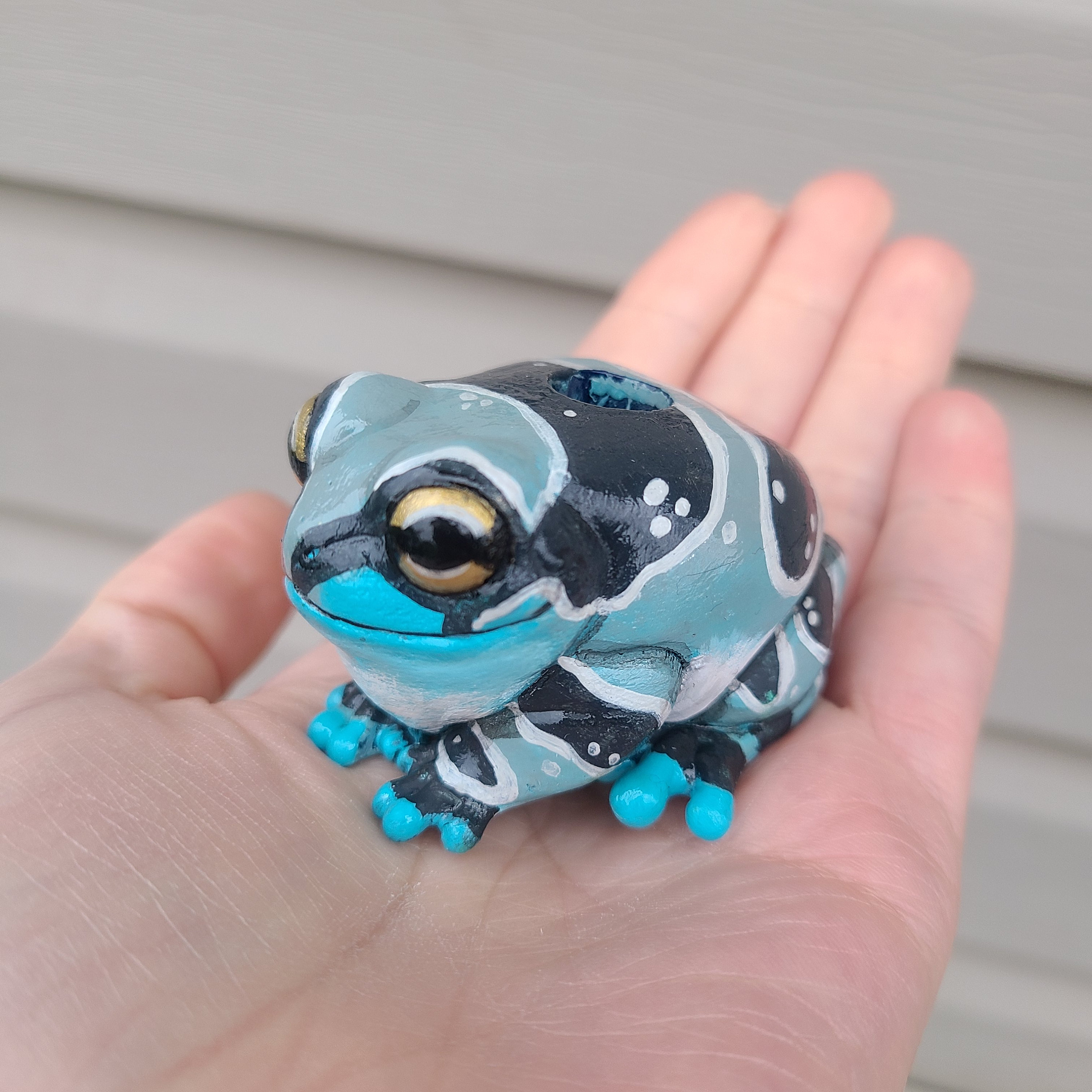 Amazon Milk Frog Friend- Hand Painted Resin Frog Figurine - Cute