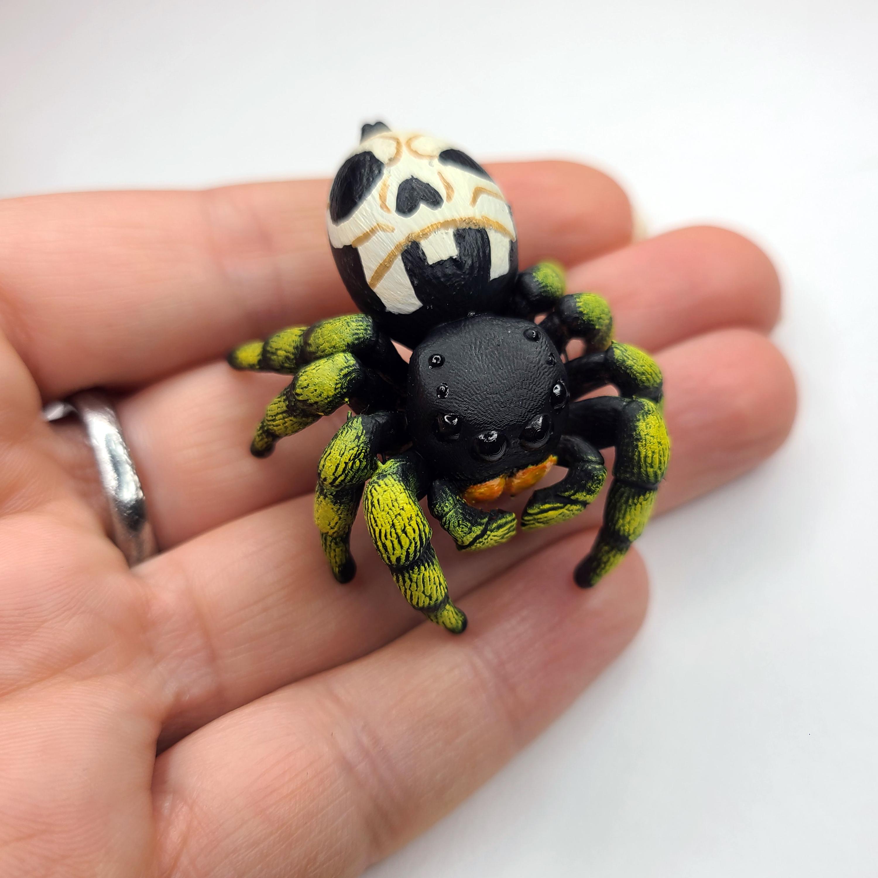 Skull Jumping Spider Figure - Fantasy Video Game Spider - Hand