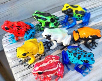 Dart Frogs- Hand Painted Resin Frog Figurine - Multiple Species - Etsy