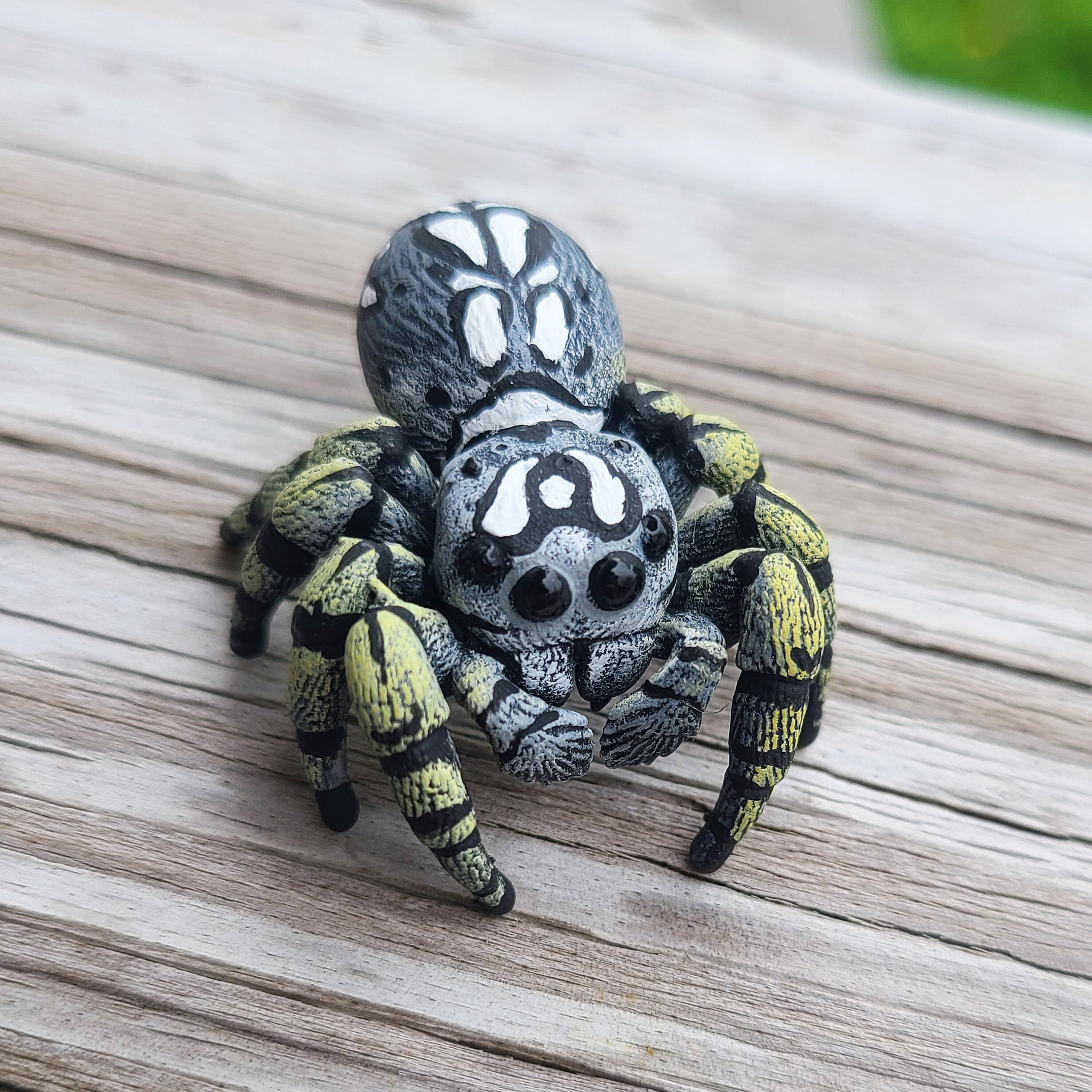 High Eyelashed Jumping Spider Figure - Phidippus Mystaceus - Hand