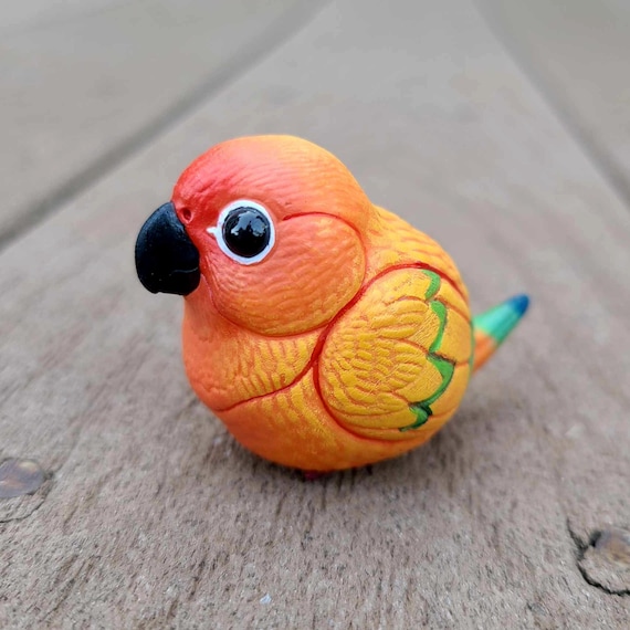 Sun Conure Borb Figure - Hand Painted Resin Parrot - Etsy