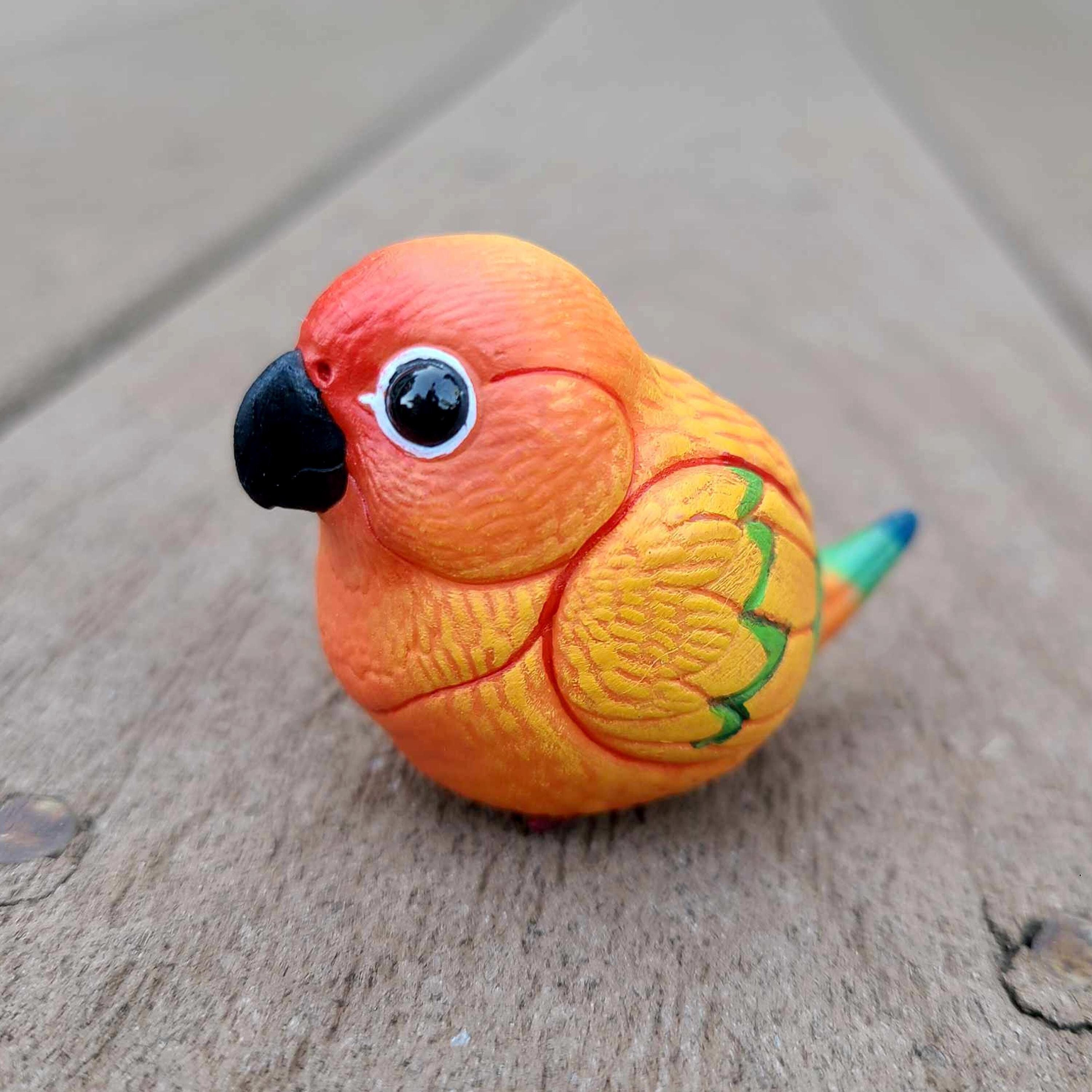 Sun Conure Borb Figure - Hand Painted Resin Parrot - Etsy