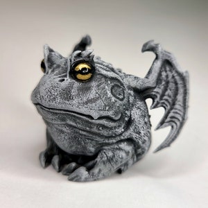 Frogoyle Gargoyle Pacman Frog Figure - Hand Painted Resin Frog