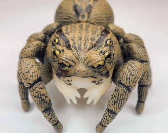 Jumping Spider Rain Frog Figure - "Rain Frider"  - Cute Hand Painted Resin Spider Creature - Unpainted Option