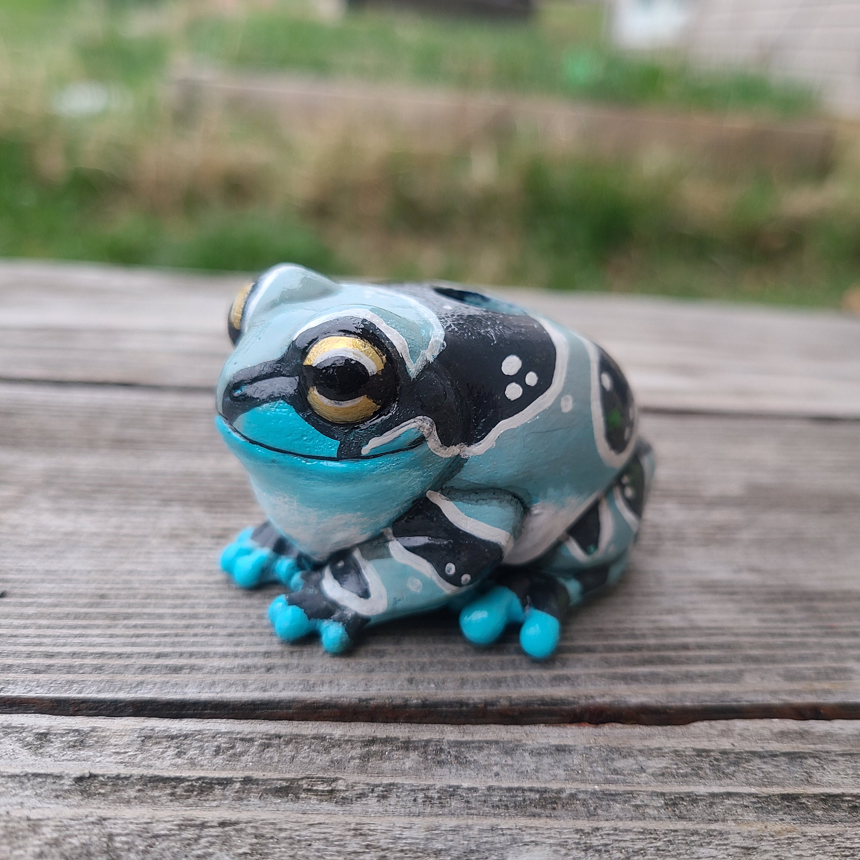 CUSTOM Amazon Milk Frog Friend- Hand Painted Resin Frog Figurine