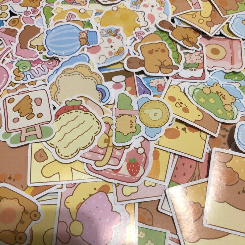 Random Sticker Set with freebies Etsy