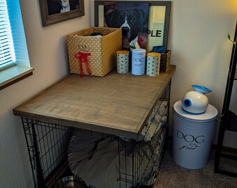 Wood Dog Crate Topper