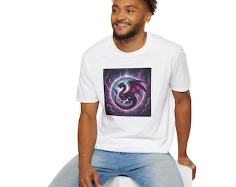 Mystischer Drache Unisex T-Shirt, Fantasy Bekleidung, Grafik Tee, Geschenk für Gamer, Loungewear, einzigartiges Drachen Design