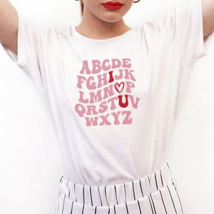 Camiseta del día de San Valentín: regalo perfecto para pareja, diseño feliz "Te amo", novia, prometida, esposa, linda, conejito cariñoso, dulce, encantador