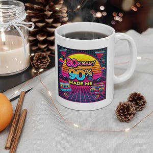 Retro 80s 90s geïnspireerde keramische koffiekopjes - Perfect voor liefhebbers van nostalgie, cadeau voor verjaardagen en feestdagen, leuk keukendecor
