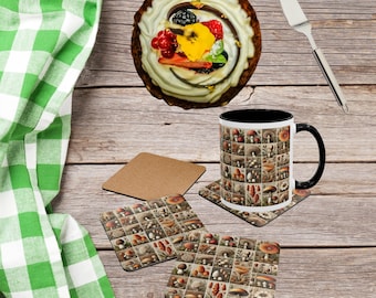 Set di 6 sottobicchieri assorbenti in stile bohémien, con motivo